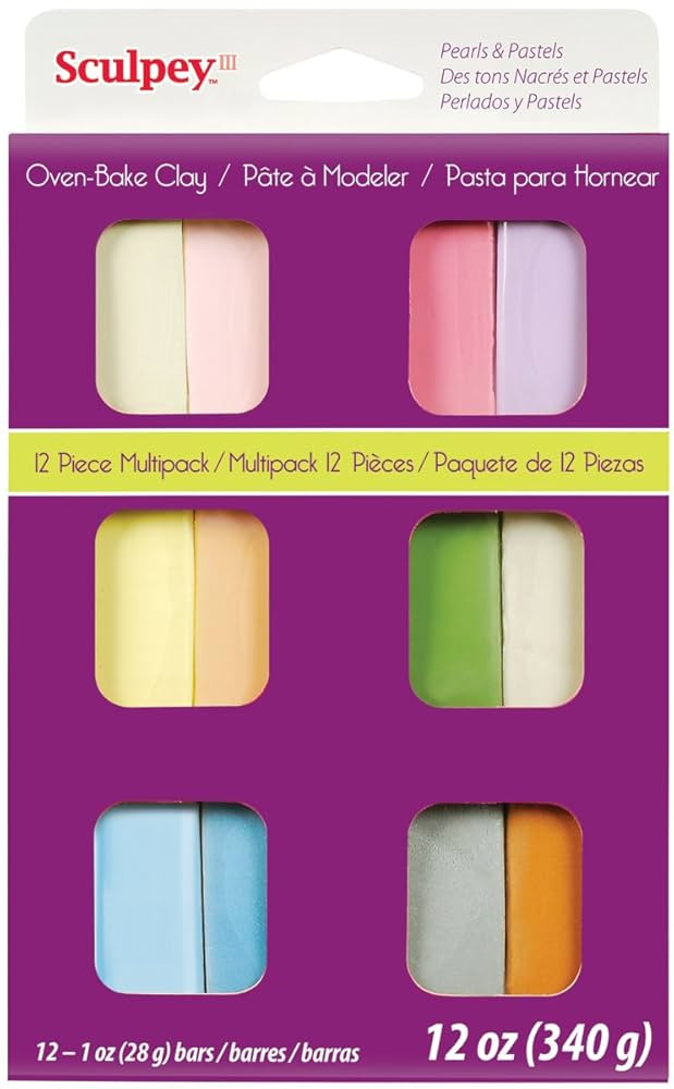 Sculpey III® 12 Pastel Colors of Polymer Oven-Bake Clay, Non Toxic 12 oz., great for modeling, s... | Amazon (US)