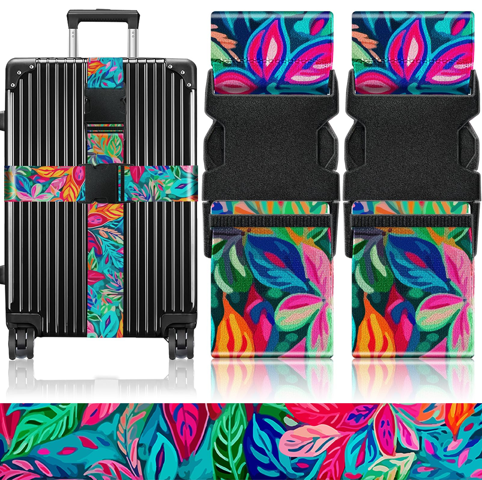 Slohif Luggage Straps for Suitcases Travel Belt Accessories Luggage Connector Identifiers Over Ha... | Amazon (US)