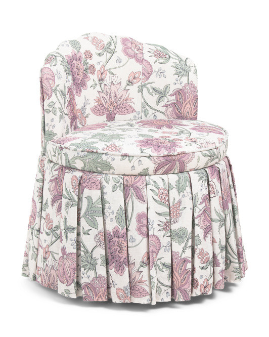 19x28 Swivel Vanity Chair With Storage And Ruffle Skirt | TJ Maxx