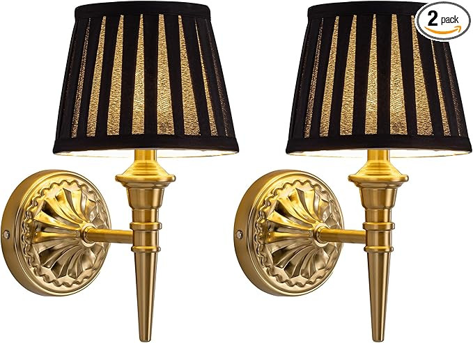 KDG Cordless Wall Sconces Set of 2, Small Wireless 5200mAh Rechargeable Battery Fabric LED Wall L... | Amazon (US)