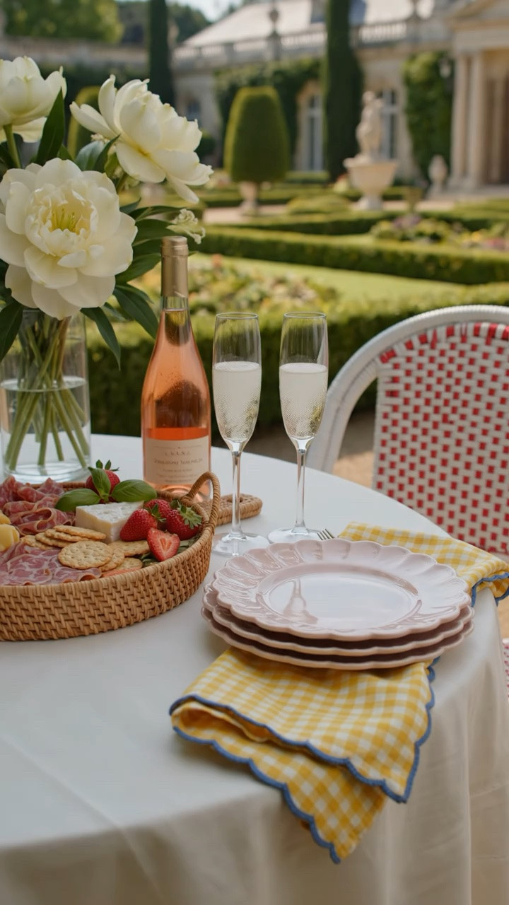 Midweek cocktail hour, right at home. ✨🥂

After a long day, there’s something so inviting about stepping outside, pouring something sparkling, and settling into the patio or backyard as the evening light begins to soften.

A crisp tablecloth, cheerful gingham linens, fluted glasses, a woven tray with a few bites, and an effortless floral arrangement turn an ordinary weeknight into a relaxed little escape. Paired with classic bistro seating, the setting brings that easy European garden mood home.

No special occasion needed—just a comfortable place to unwind, enjoy a cocktail, share a few bites, and let the evening linger. This is the kind of outdoor living I love: relaxed, elegant, and easy to enjoy any day of the week. 🥂🌿

Featured favorites:
• Fluted champagne glasses
• Woven serving tray
• Floral arrangement
• White tablecloth
• Bistro table & bistro chairs
• Table linens & scalloped napkins

#backyardentertaining #cocktailhour #summerentertaining #bistrotable #bistrochair #flutedglass #tablelinen #tablescape #whitetablecloth #napkinstyle #floralarrangement #outdoorliving #gardenparty #summergathering #backyarddining #frenchgarden #entertainingessentials #LaborDaySale #LTKHome #LTKSaleAlert #LTKSeasonal

#LTKdayinmylife #LTKHome #LTKSaleAlert