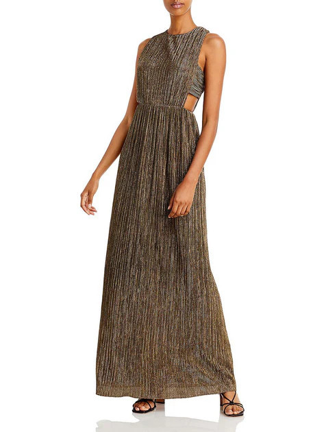 Womens Metallic Cut Out Evening Dress | Shop Simon