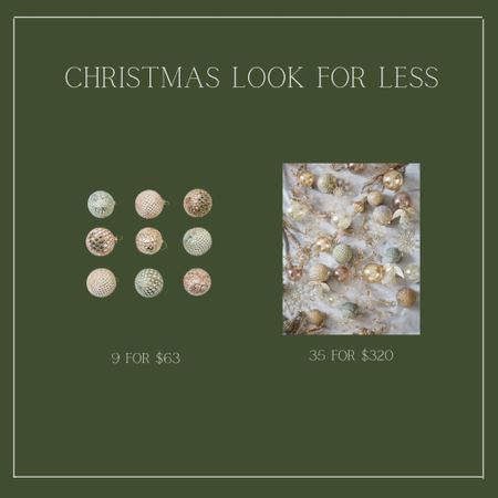 The 35 pack is from balsam hill, gold ornaments, Christmas look for less 

#LTKunder50 #LTKHoliday #LTKSeasonal