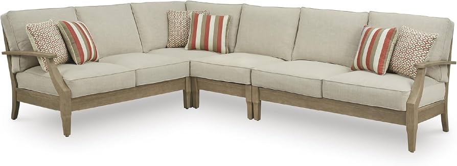 Signature Design by Ashley 4-Piece L-Shape Clare View Outdoor Sectional, Patio Conversation Furni... | Amazon (US)