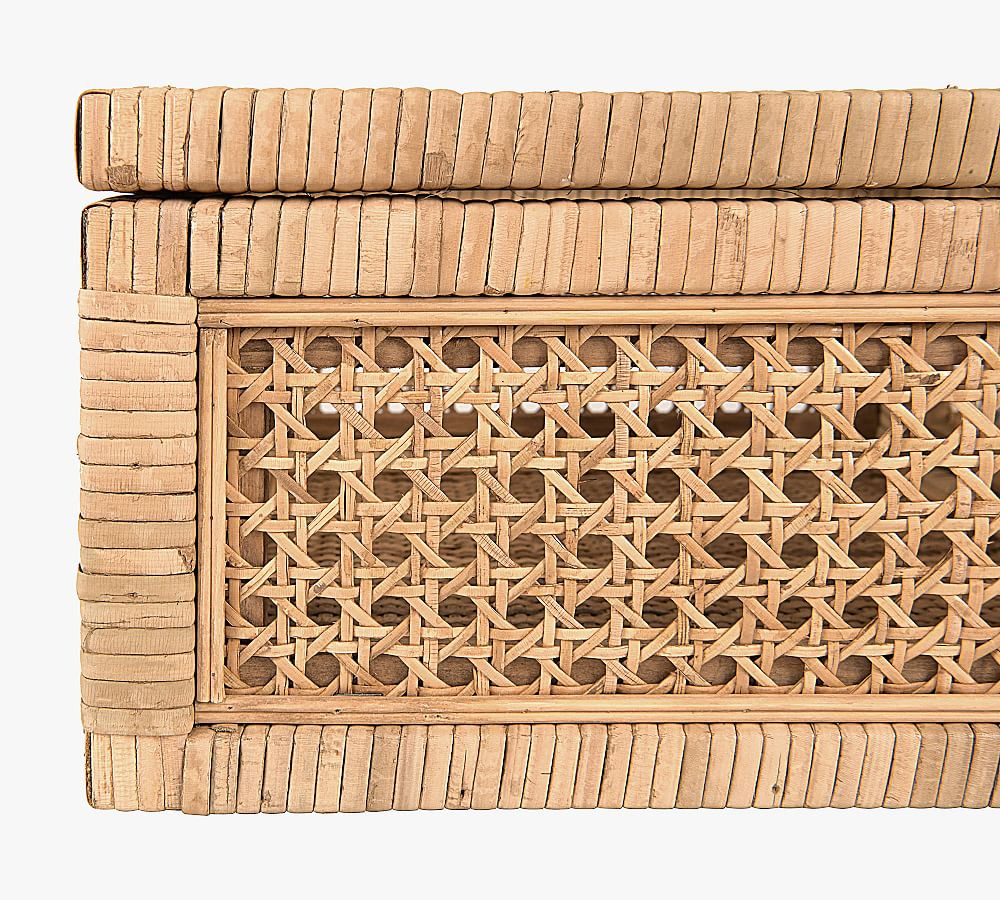 Cane Lidded Boxes - Set of 2 | Pottery Barn (US)