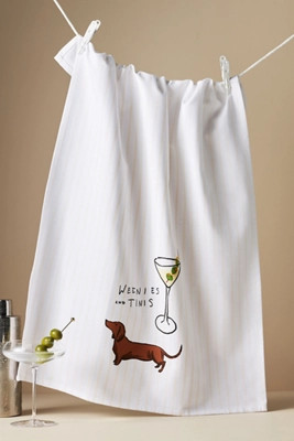 Weenies & Tinis Dish Towel | Anthropologie (US)