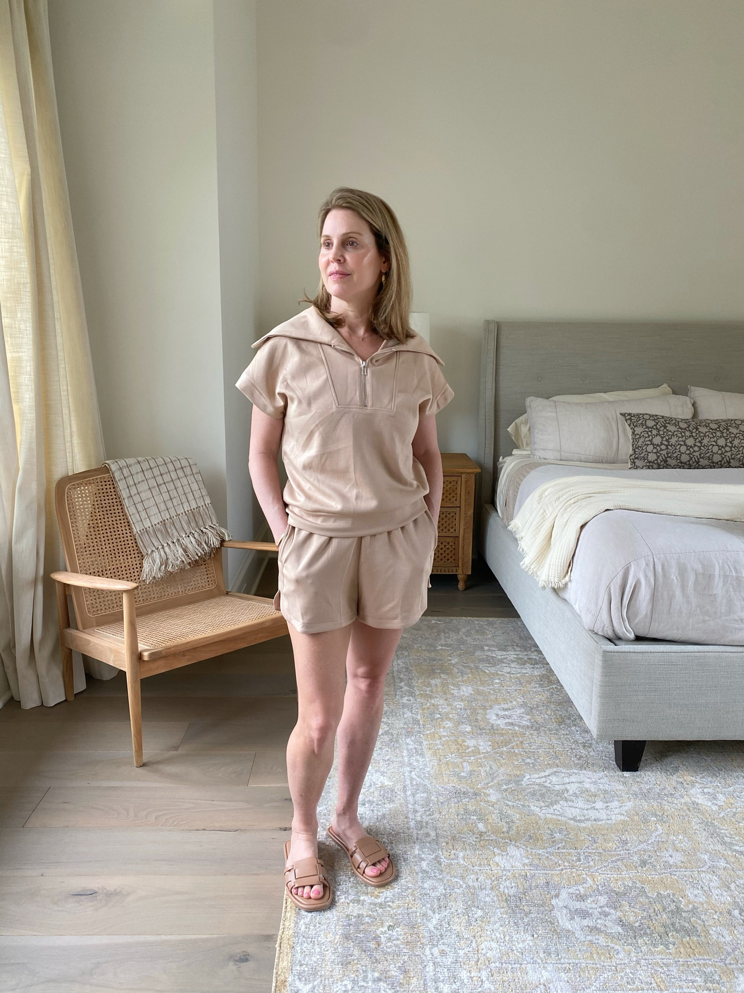 This half-zip top and shorts set looks so similar to the original Varley, yet at a fraction of the cost.  Check out my other Varley dupe posts--I have 10 dupe outfits!

Varrley dupe
Varley sweater dupe
Varley sweatshirt dupe
Varley pants dupe
High end clothing 
Casual clothing 
Travel outfit 
Running errands outfit 
activewear
Look for less
splurge vs save
varley clothing 
varley sale
varley sweatshirt
varley sweater
varley leggings 
half-zip sweatshirt 
active apparel 
activewear
spring fashion
spring style
athleisure
elevated wardrobe 
luxury activewear 
mom style
casual style
athletic wear
summer style
designer looks for less
women's fashion
capsule wardrobe
#fashiondupes
#activewear
#looksforless


#LTKActive #LTKtravel #LTKfindsunder50