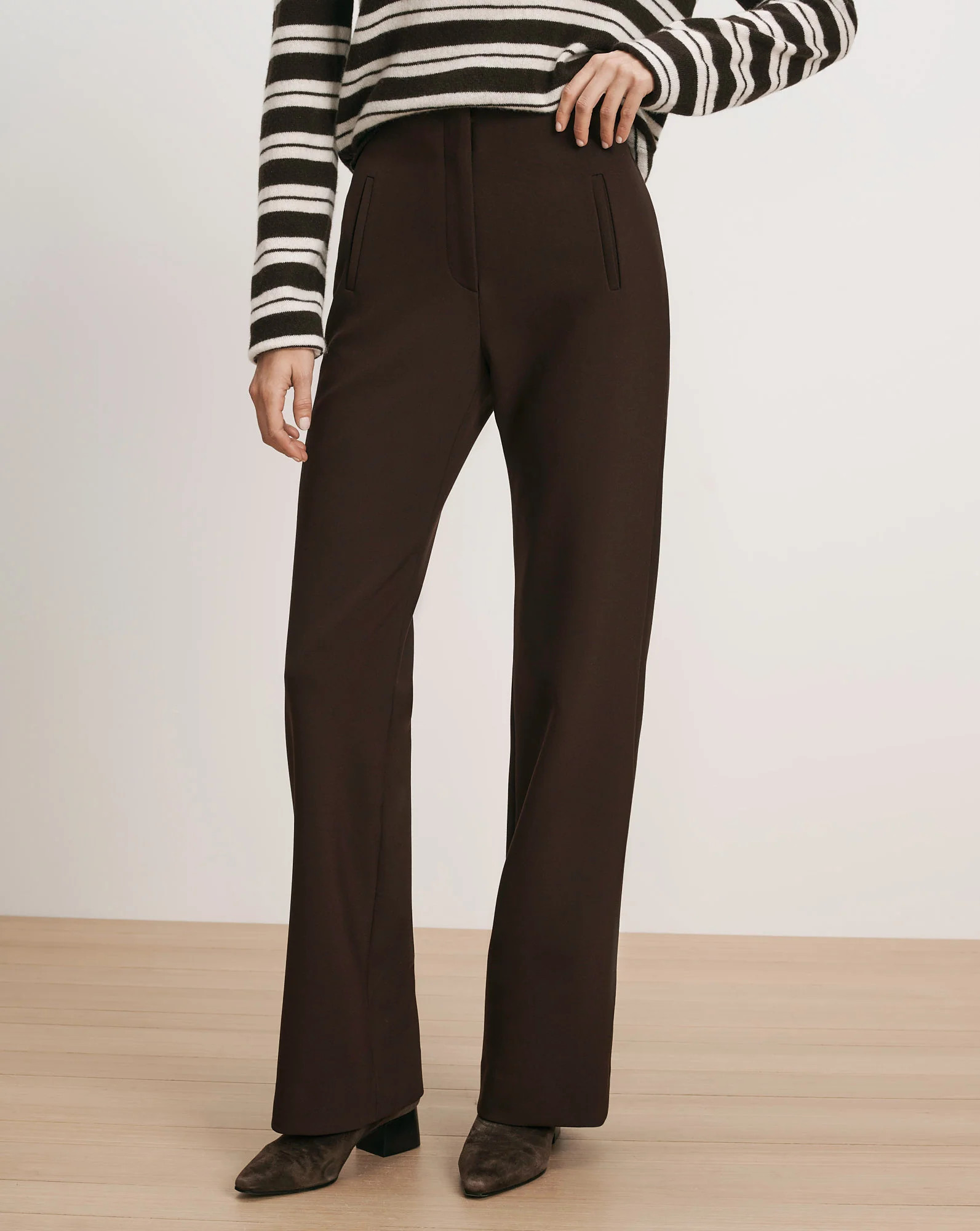 Carys Straight-Leg Pant in Espresso | Veronica Beard | Veronica Beard