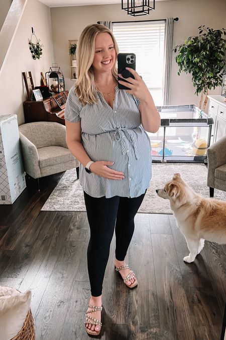 Spring outfit idea for maternity with the BEST sandals I own. Maternity leggings are the best out there. Comfortable, neutral sandals that work year over year and are on Amazon Prime!

#LTKshoecrush #LTKSeasonal #LTKbump