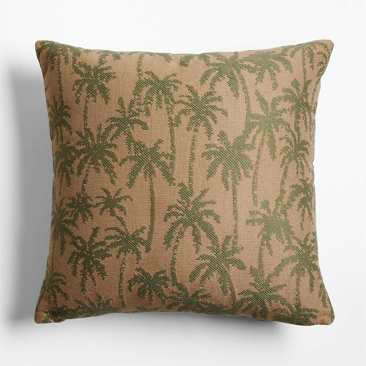 Palmyra Jacquard 23"x23" Sierra Tan Indoor/Outdoor Throw Pillow | Crate & Barrel | Crate & Barrel