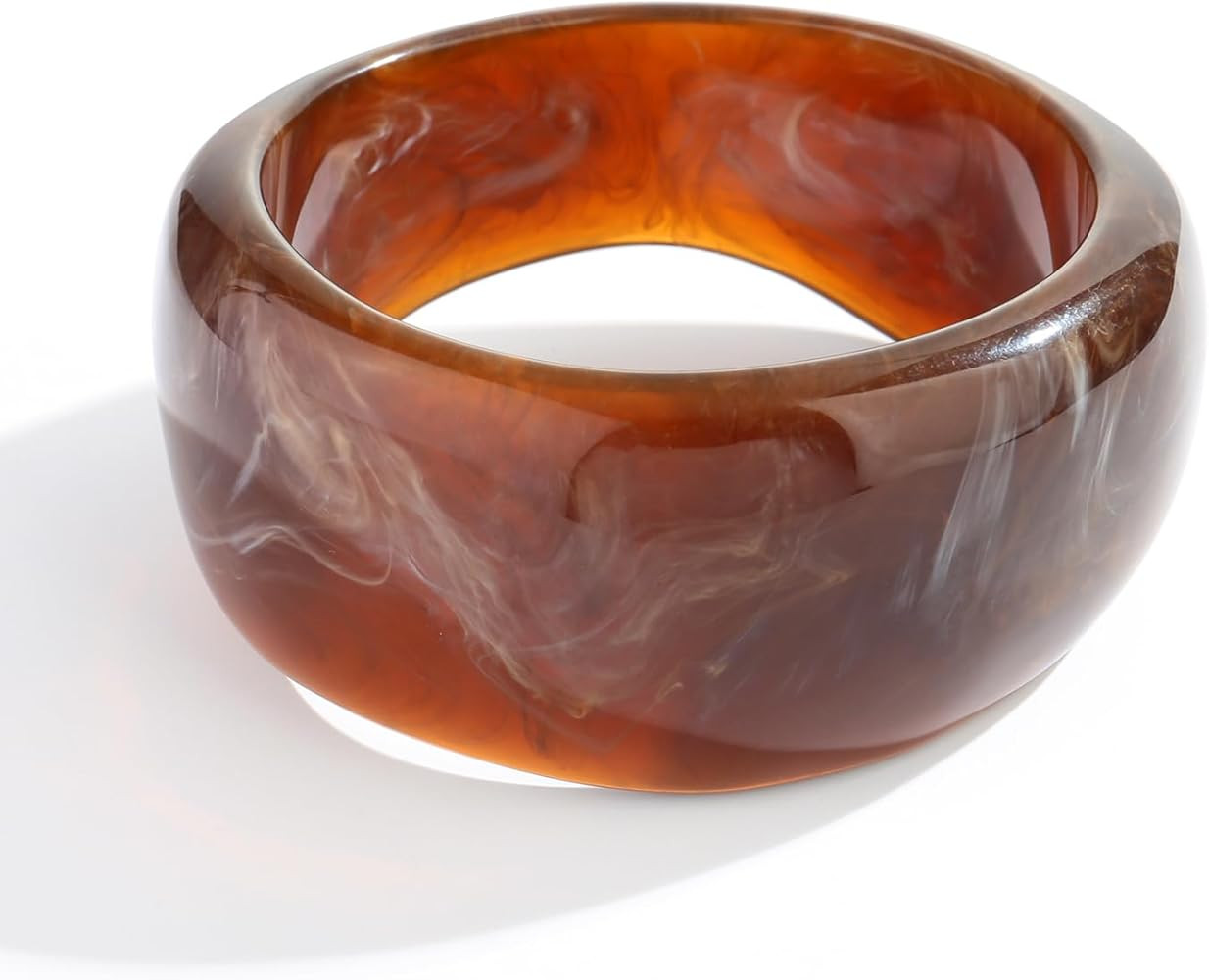 Chunky Acrylic Bangles Bracelets For Women Geometric Acrylic Resin Acetate Mottled Wide Bangle Br... | Amazon (US)