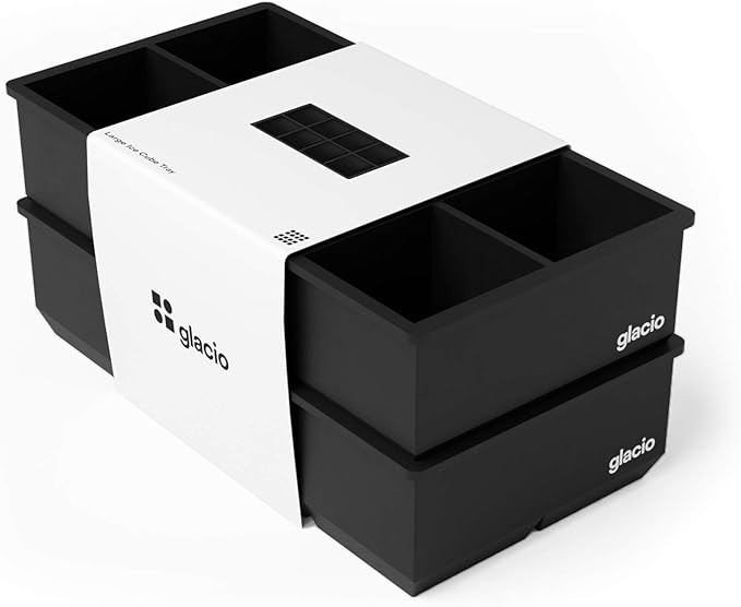 glacio Ice Cube Trays Silicone - Large Ice Tray Molds for making 8 Giant Ice Cubes for Whiskey - ... | Amazon (US)