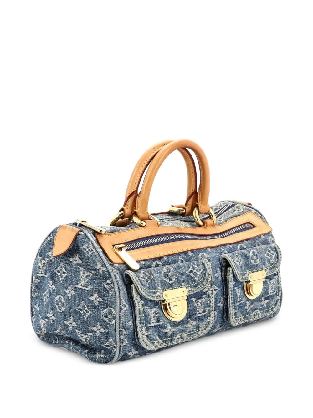 Louis Vuitton Pre-Owned Neo Speedy Bag Denim handbag - Blue | Farfetch Global