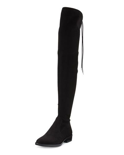 Paloma Suede Over-the-Knee Boot, Black | Neiman Marcus
