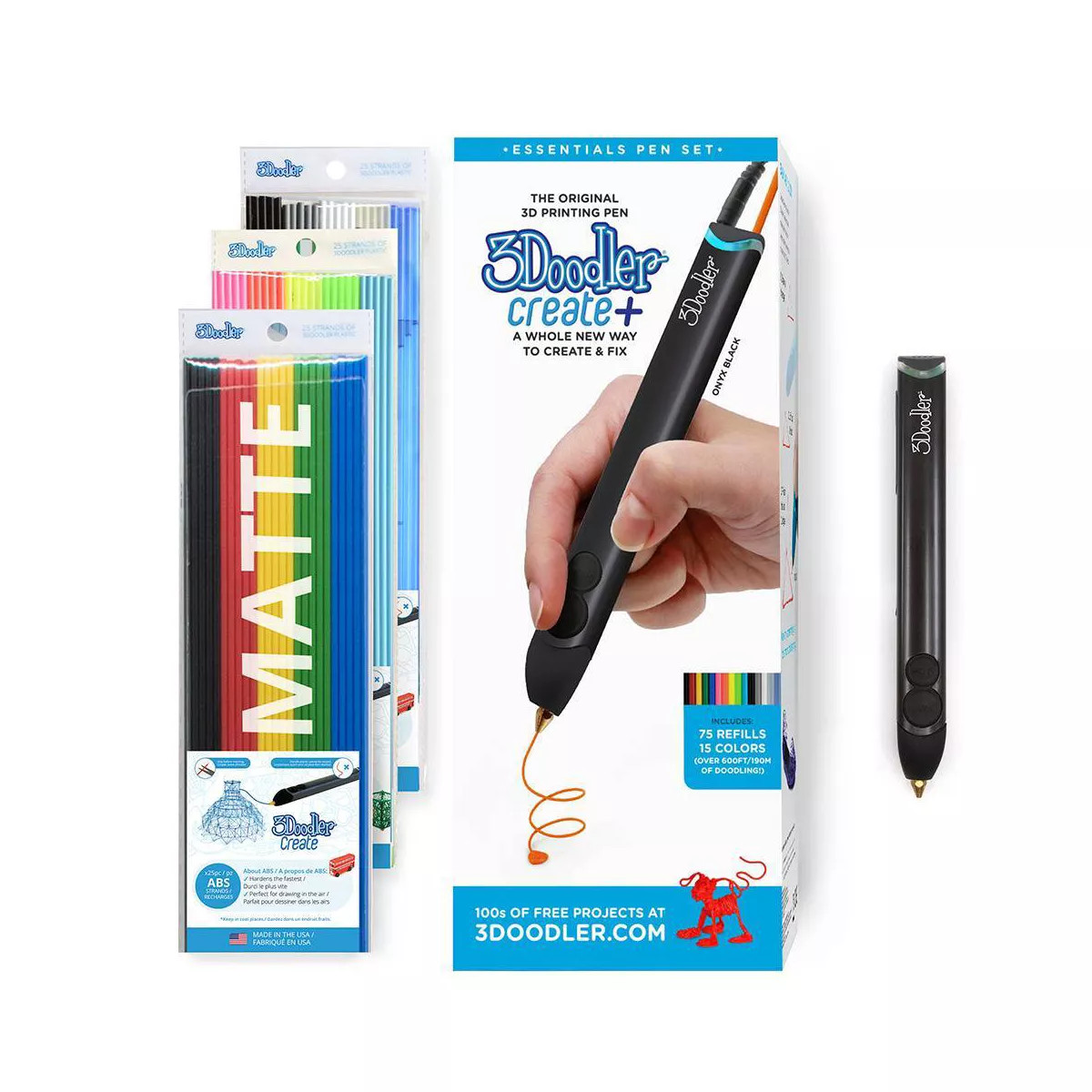 3Doodler Create+ 3D Printing Pen Set – Onyx Black | Target