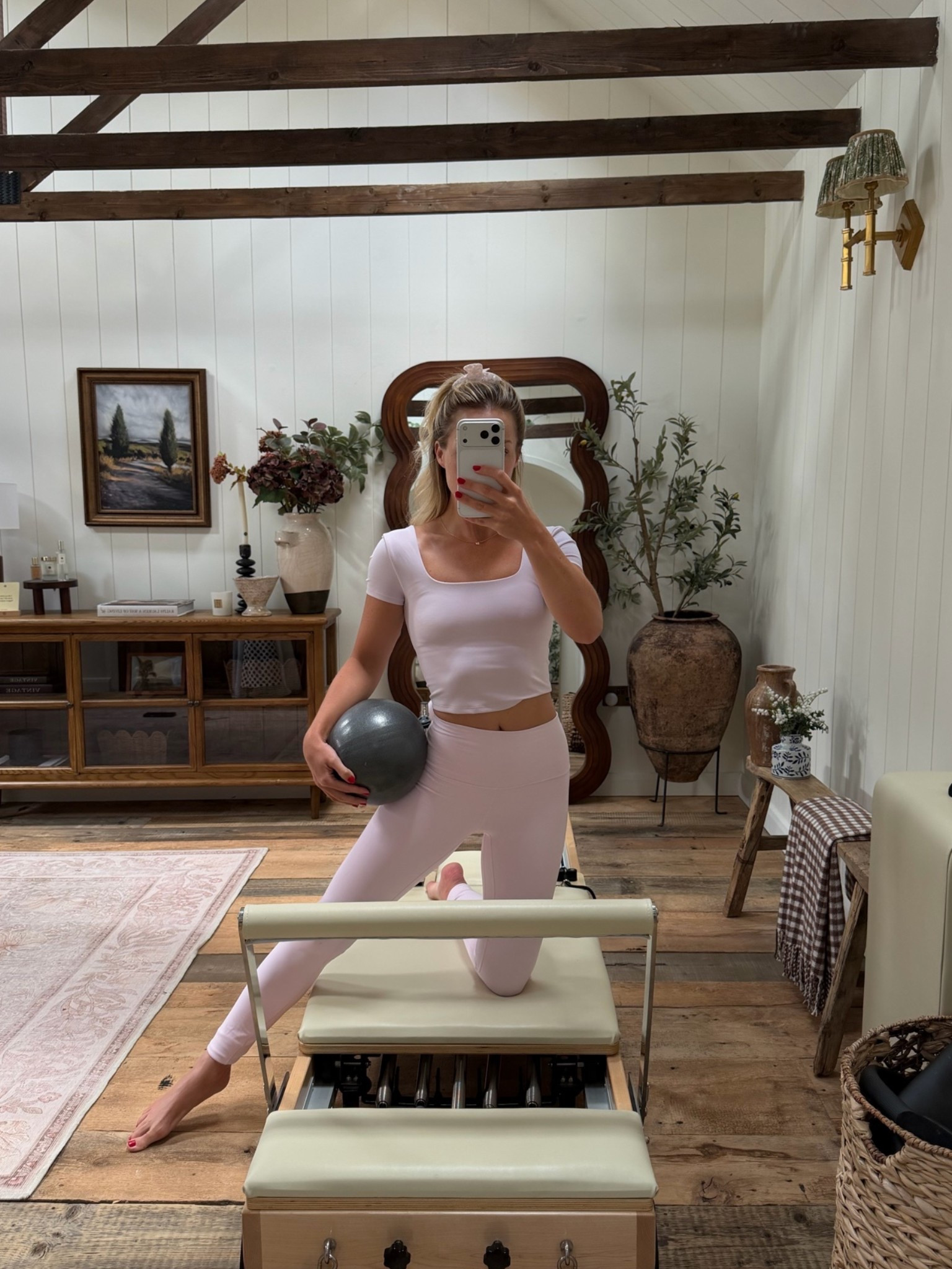 Pink workout set for Pilates, mine is last years from LuLulemon so linked this years

#LTKfitness