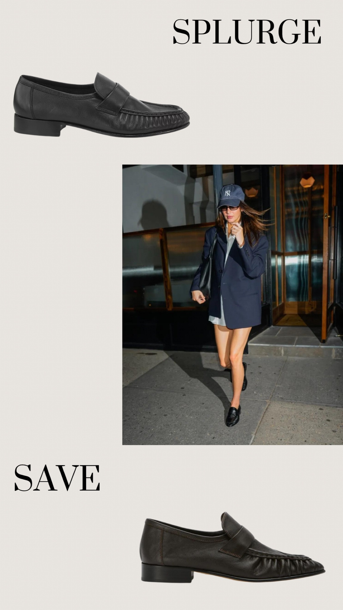 Splurge vs. Save: loafer edition 
Kendall Jenner’s Row loafers & the look for less 

#LTKSeasonal #LTKStyleTip #LTKShoeCrush