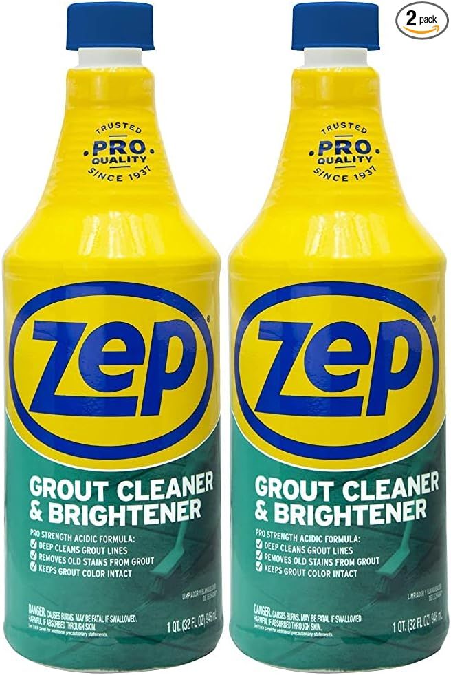 Zep Grout Cleaner and Brightener - 32 ounce (Pack of 2) ZU104632 - Deep Cleaning Pro Formula | Amazon (US)