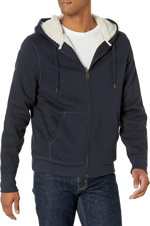 Amazon Essentials Hoodie For Men, Sherpa-Lined Full-Zip Fleece Sweatshirt | Amazon (US)