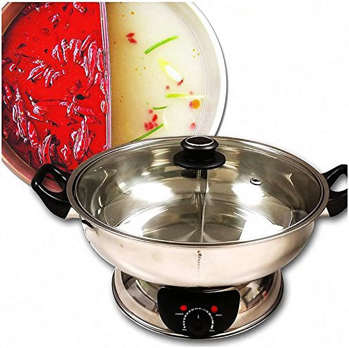 Sonya 5.1 L Electric Dual-Sided Shabu Shabu & Mongolian Hot Pot – Stainless Steel, Large Capaci... | Amazon (US)