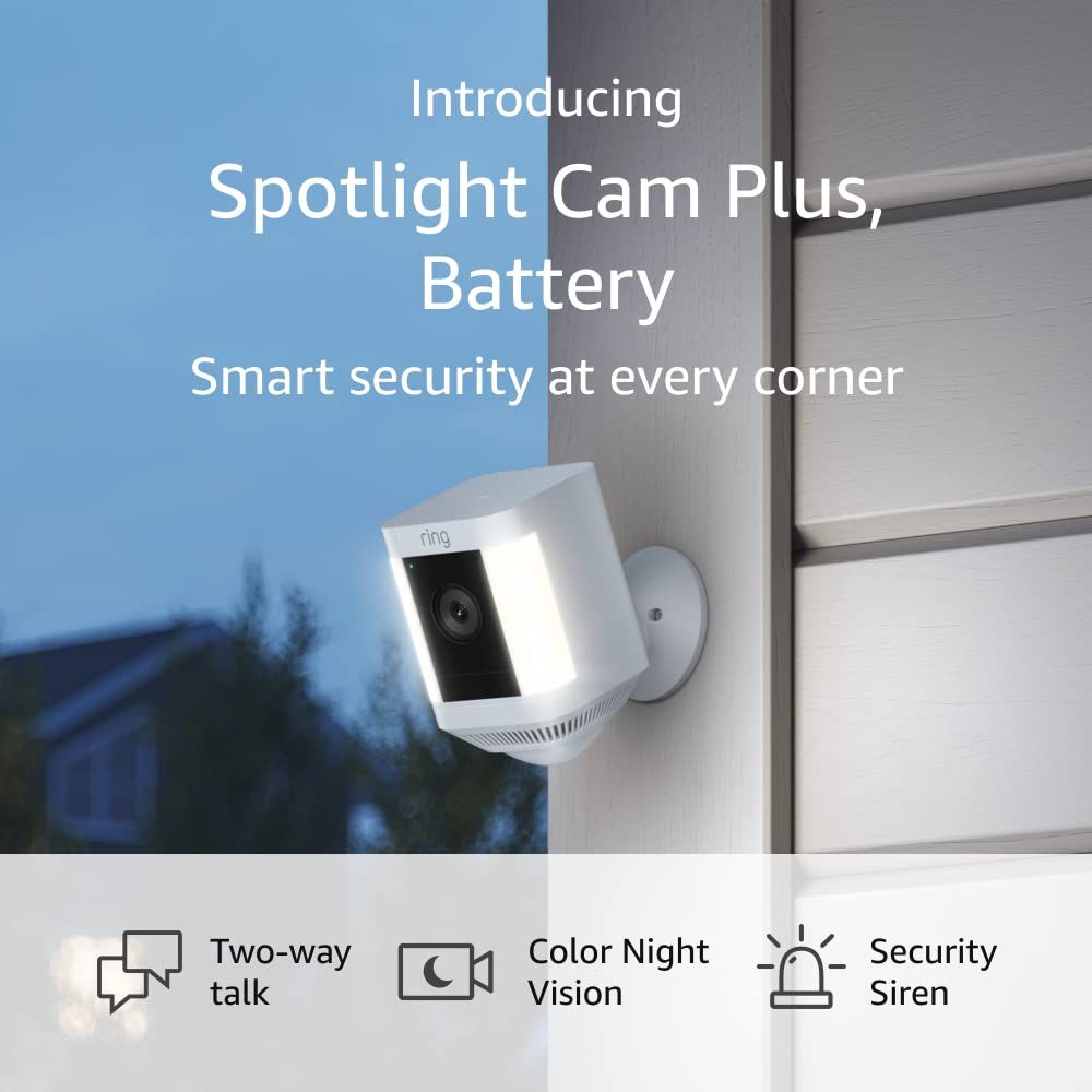 Introducing Ring Spotlight Cam Plus, Battery | Two-Way Talk, Color Night Vision, and Security Sir... | Amazon (US)