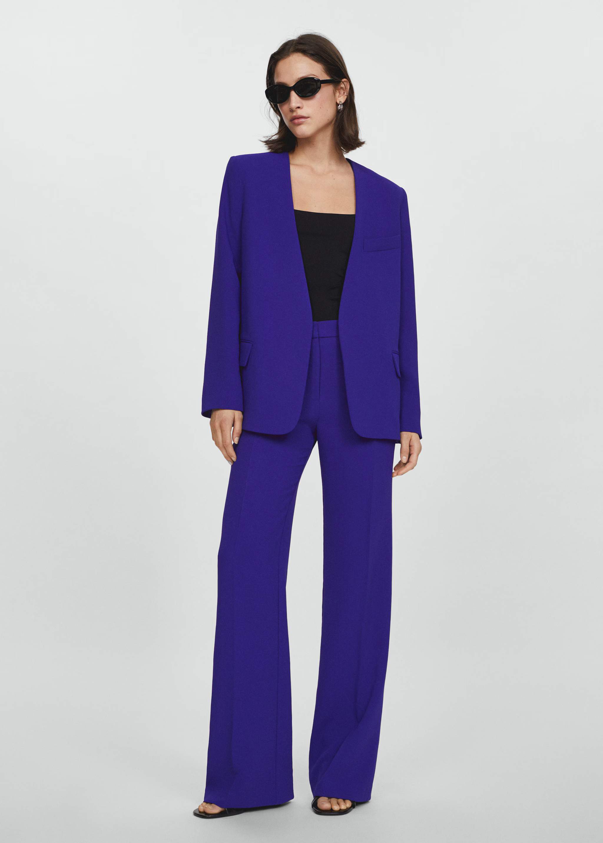 High-rise wideleg trousers | MANGO (US)