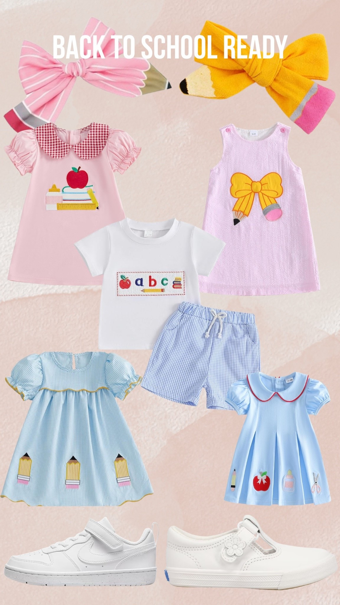 How sweet are all of these back to school outfits😍Linked the shoes my girls wear every day, too!