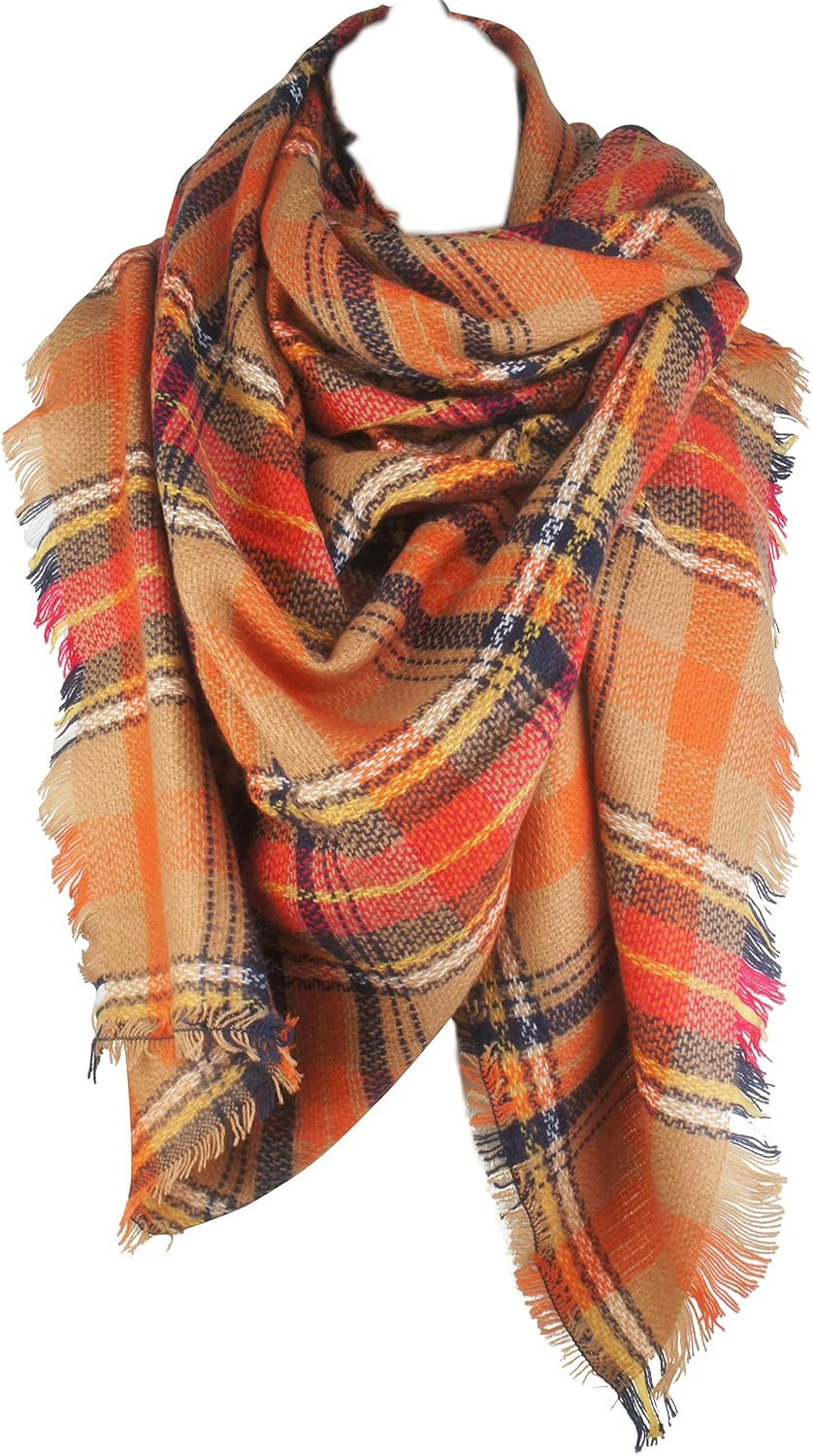 Plaid Fall Winter Blanket Scarf for Women | Amazon (US)