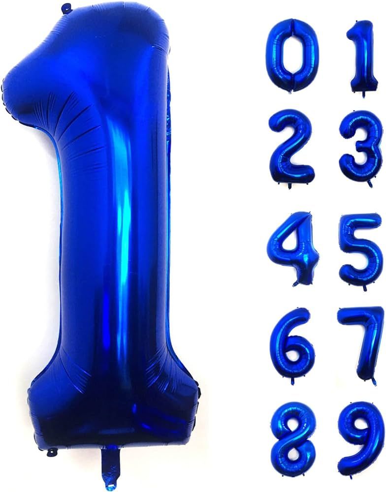 Lovoir 40 Inch Navy Blue Number 1 Balloon Large Size Jumbo Digit Mylar Foil Helium Dark Blue Ball... | Amazon (US)