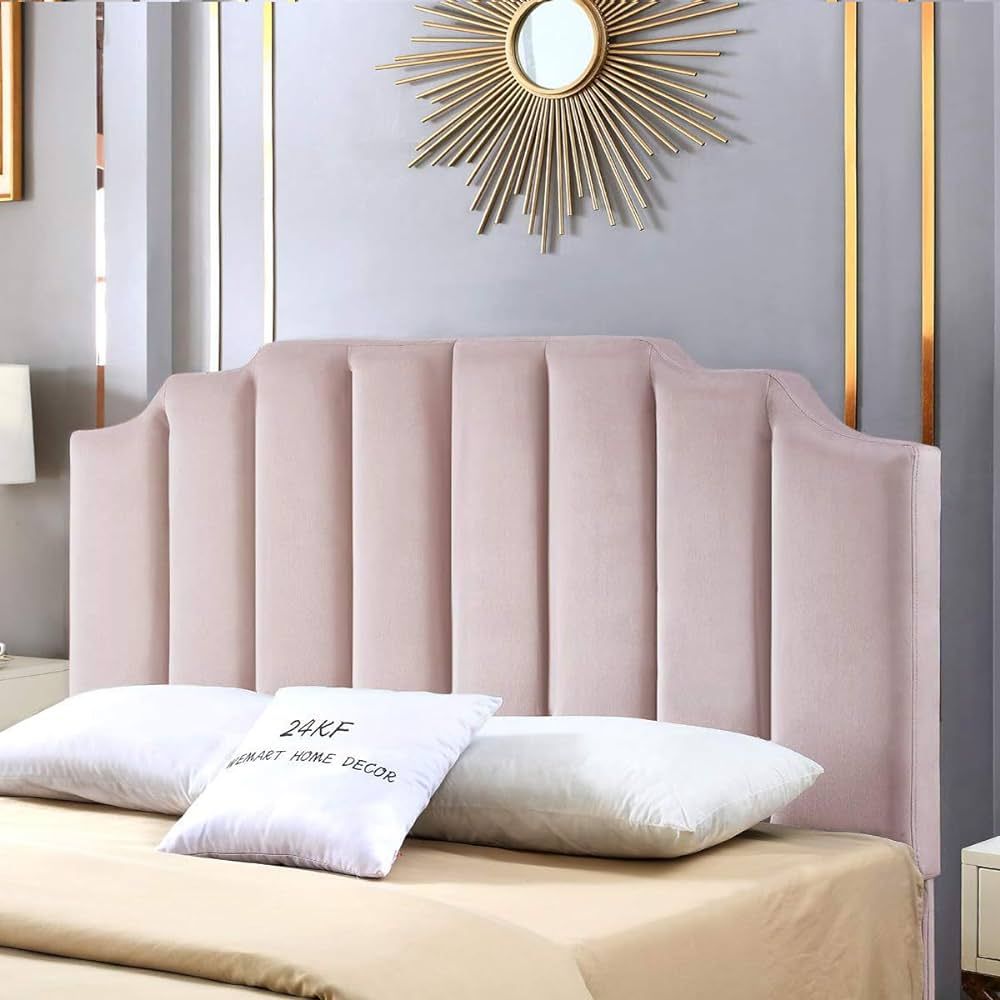 24KF Pink Velvet Upholstered Queen Size Headboard Full Size Headboard,Tufted Headboard for Queen ... | Amazon (US)