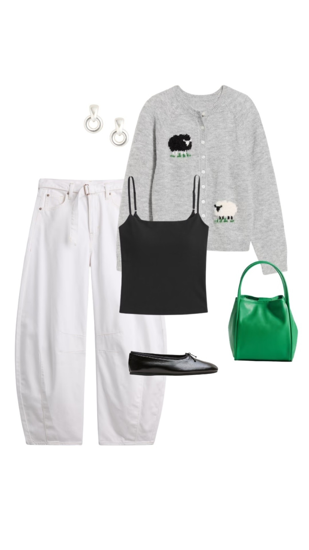 Obsessed with this Old Navy cardigan and white jeans after Labor Day 

Leather ballet flats, fun cardigan, silver earrings, fall outfit

#LTKootd #LTKSeasonal #LTKWorkwear