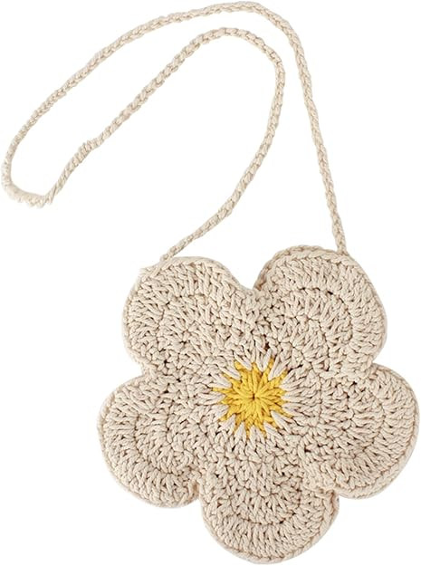 Women Girls Mini Flower Crochet Crossbody Shoulder Bag Handbag Purse | Amazon (US)