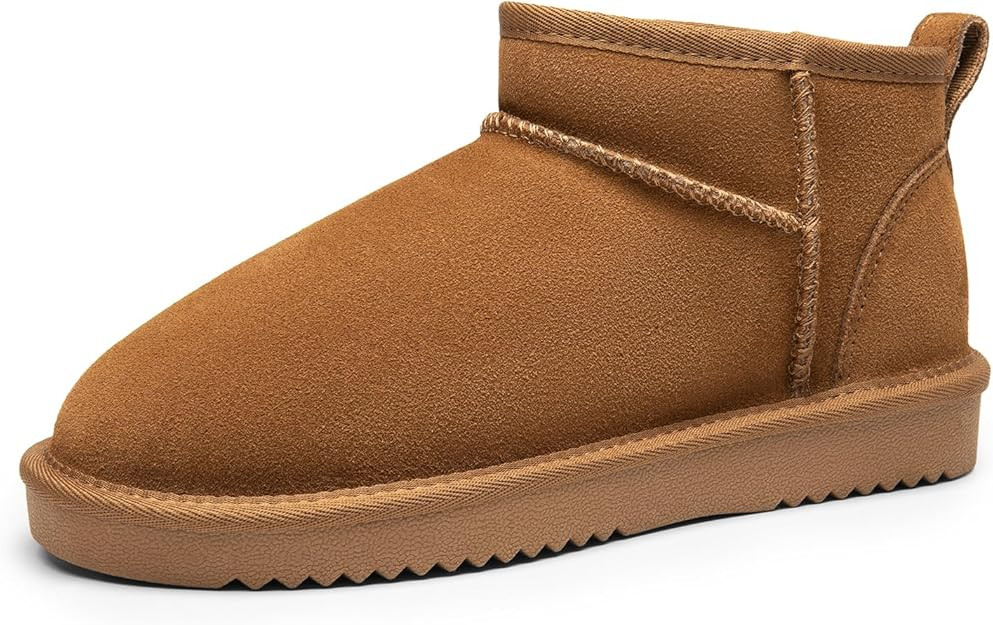 DREAM PAIRS Ankle Winter Mini Boots for Women Genuine Suede Faux Fur Lining Water Resistant Warm ... | Amazon (US)