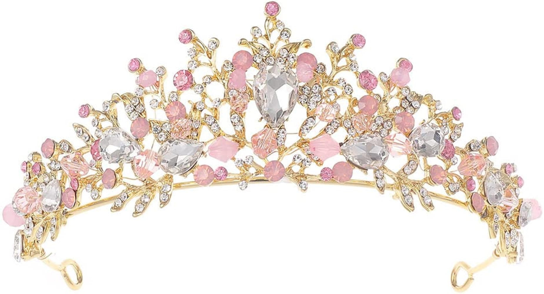 Kids Pink Crystal Tiara Girls Princess Costume Rhinestone Crown Headband Wedding Bridal Hair Acce... | Amazon (US)