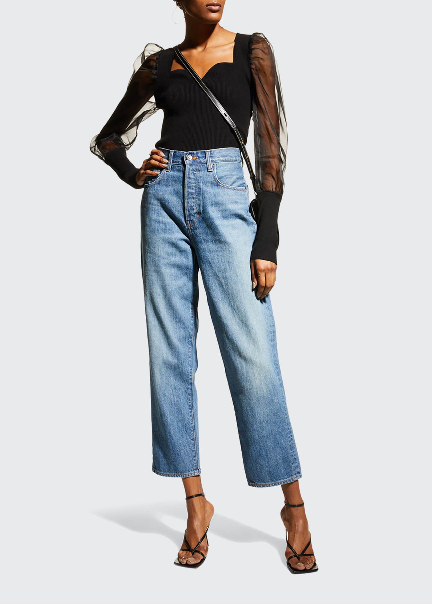 Veronica Beard Jeans Blake Classic High-Rise Straight Jeans | Bergdorf Goodman