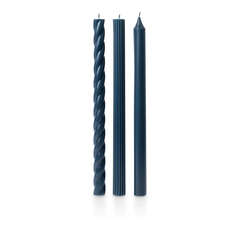Illume ILLUME Beautifully Done Unscented Assorted Candle Tapers 3-Pack, Navy Blue & Reviews | Way... | Wayfair North America
