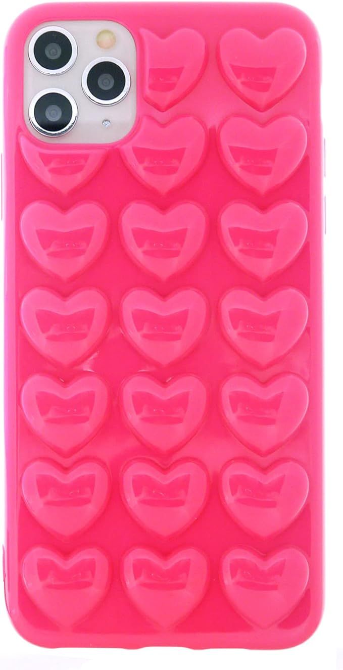 iPhone 11 Case for Women, DMaos 3D Pop Bubble Heart Kawaii Gel Cover, Cute Girly for iPhone11 6.1... | Amazon (US)