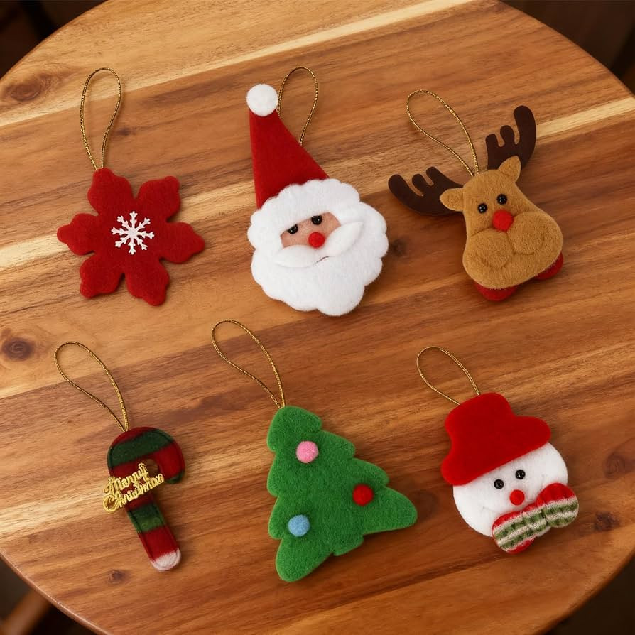 Amazon.com: 6 PCS Mini Christmas Trees Hanging Decorations Set, Cute Christmas Ornaments Set for ... | Amazon (US)