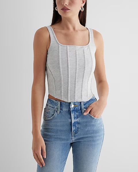 Body Contour Luxe Lounge Corset Cropped Tank | Express