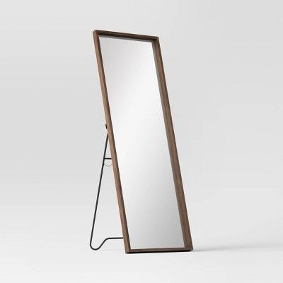60" x 20" Walnut Hairpin Finish Floor Mirror Brown - Project 62™ | Target