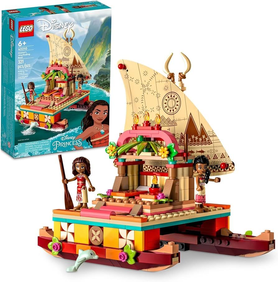 LEGO Disney Princess Moana's Wayfinding Boat Building Toy 43210 Disney Princess Toy Set with Moan... | Amazon (US)