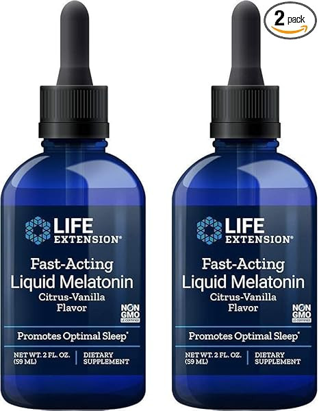 Liquid Melatonin Natural Citrus-Vanilla Flavor by Life Extension - 3mg- 2 Bottles | Amazon (US)