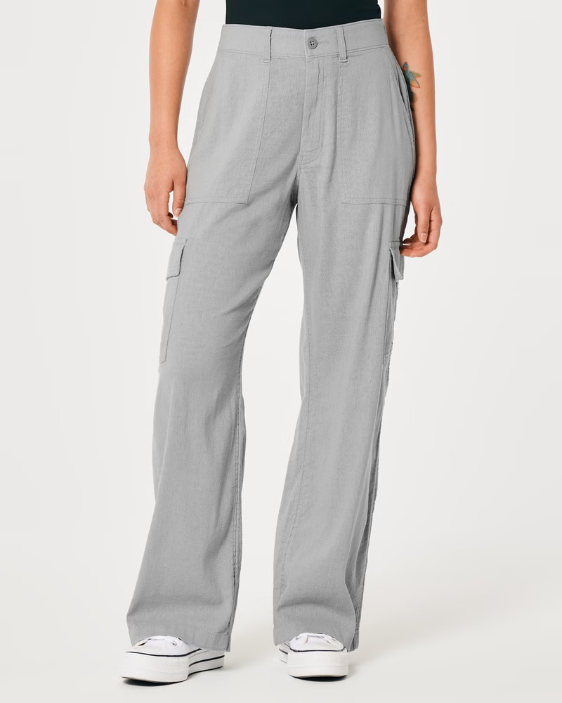 Ultra High-Rise Drapey Cargo Pants | Hollister (US)