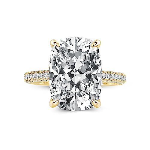 RODIFFY 4CT/7CT Elongated Cushion Cut Engagement Ring for Women, S925 Silver 5A Grade Cubic Zirco... | Amazon (US)