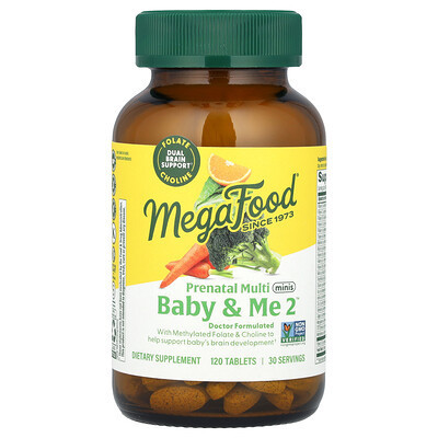 MegaFood, Baby & Me 2™, Prenatal Multi Minis, 120 Tablets | iHerb