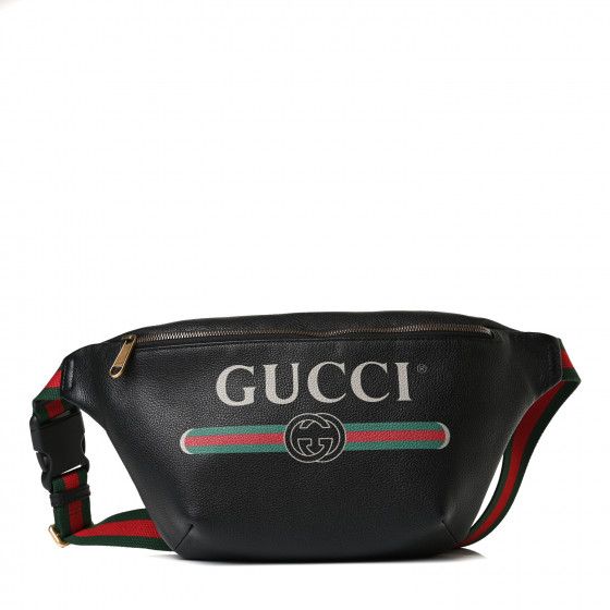 GUCCI Grained Calfskin Logo Belt Bag Black | Fashionphile