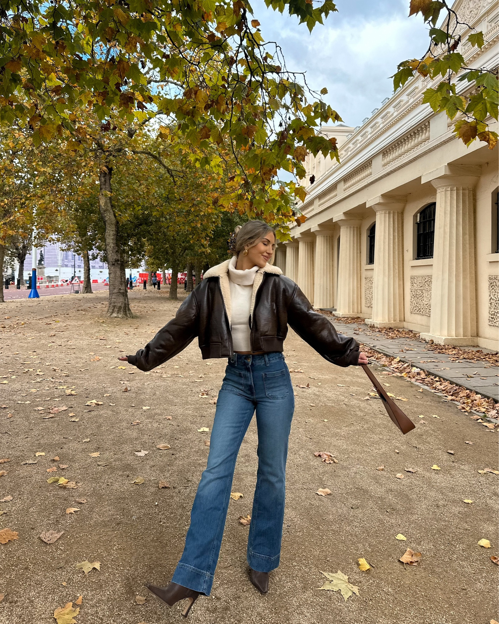 Winter Essentials, Winter Chic, Brown Jacket, Blue Wide-Leg Jeans, Brown Knee-High Boots  

#LTKCyberWeek #LTKuk #LTKstyletip