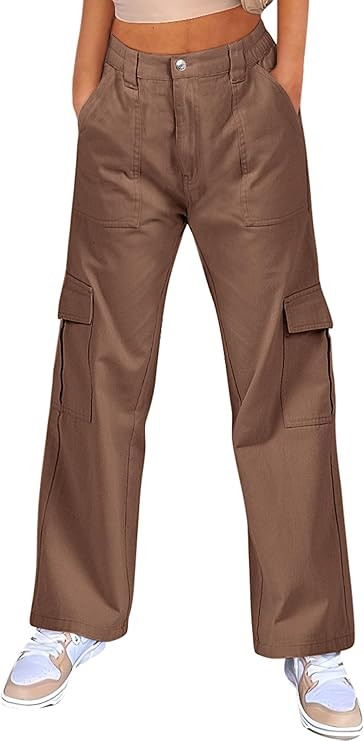 ANRABESS Women's Cargo Pants High Waisted Baggy Multiple Pockets Casual Trendy Fashion... | Amazon (US)