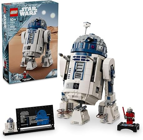 LEGO Star Wars R2-D2 Brick Built Droid Figure, Collectible Star Wars Room Décor with Exclusive 2... | Amazon (US)