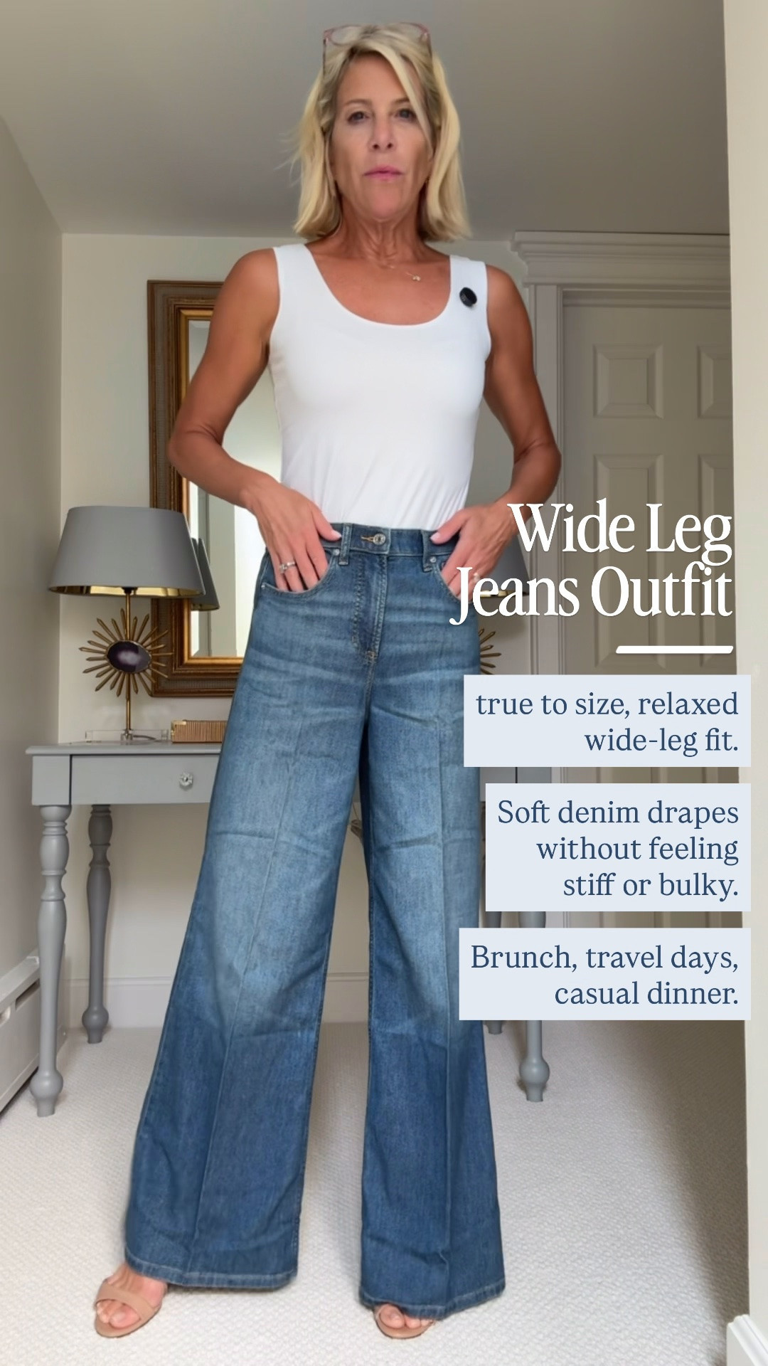 If you’ve been trying on jeans that feel stiff, tight, or just don’t flatter, these are worth a look.

The relaxed wide-leg silhouette gives you plenty of room to move while the structured high waist creates a balanced, elongating shape. The soft denim drapes beautifully instead of feeling bulky, making them just as comfortable as they are polished.

👩‍💻 LTK PRO TIPS
❤️ Heart = Support my posts ;-)
🔖 Save = Keep these outfit ideas handy when you’re deciding what to wear.
📋 Lists = Organize your favorite dresses and styling pieces.
📲 Share = Send this to a friend who loves versatile wardrobe staples.

#LTKootd #LTKSeasonal #LTKOver40
